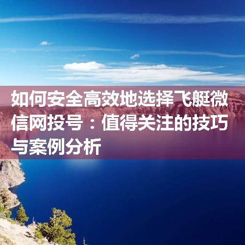 如何安全高效地选择飞艇微信网投号：值得关注的技巧与案例分析