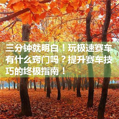 玩极速赛车有什么窍门吗？提升赛车技巧的终极指南！