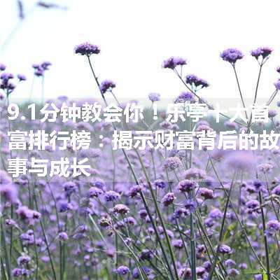 乐亭十大首富排行榜：揭示财富背后的故事与成长