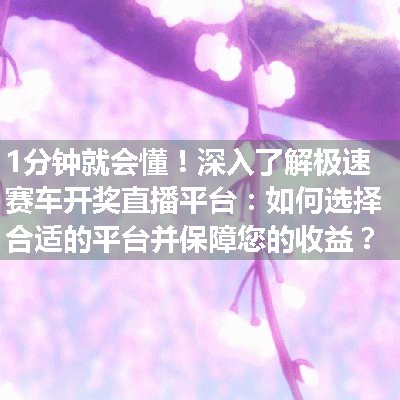 深入了解极速赛车开奖直播平台：如何选择合适的平台并保障您的收益？