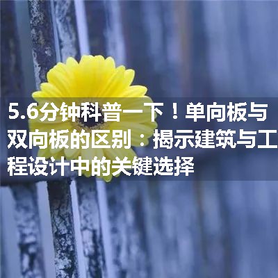 单向板与双向板的区别：揭示建筑与工程设计中的关键选择