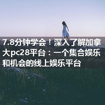 深入了解加拿大pc28平台：一个集合娱乐和机会的线上娱乐平台