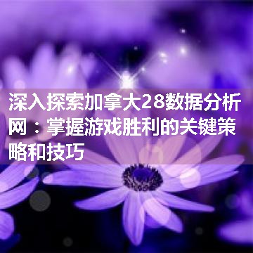 深入探索加拿大28数据分析网：掌握游戏胜利的关键策略和技巧