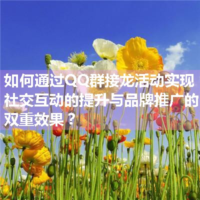 如何通过QQ群接龙活动实现社交互动的提升与品牌推广的双重效果？