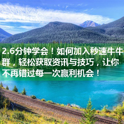 如何加入秒速牛牛群，轻松获取资讯与技巧，让你不再错过每一次赢利机会！