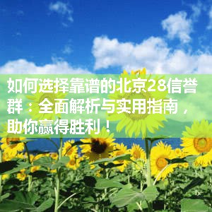 如何选择靠谱的北京28信誉群：全面解析与实用指南，助你赢得胜利！