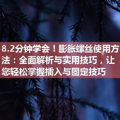 膨胀螺丝使用方法：全面解析与实用技巧，让您轻松掌握插入与固定技巧