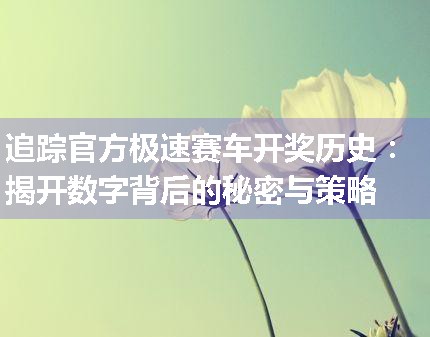 追踪官方极速赛车开奖历史：揭开数字背后的秘密与策略