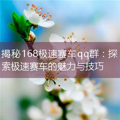 揭秘168极速赛车qq群：探索极速赛车的魅力与技巧