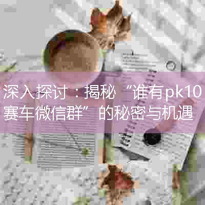 深入探讨：揭秘“谁有pk10赛车微信群”的秘密与机遇